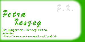 petra keszeg business card